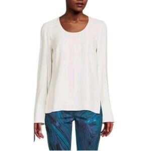 Akris punto Solid Cream Top FR38/ US6/IT42 Long Sleeves Tunic Blouse $595. 00#C